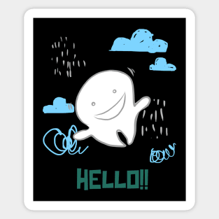 Hello Friend Ghost Sticker